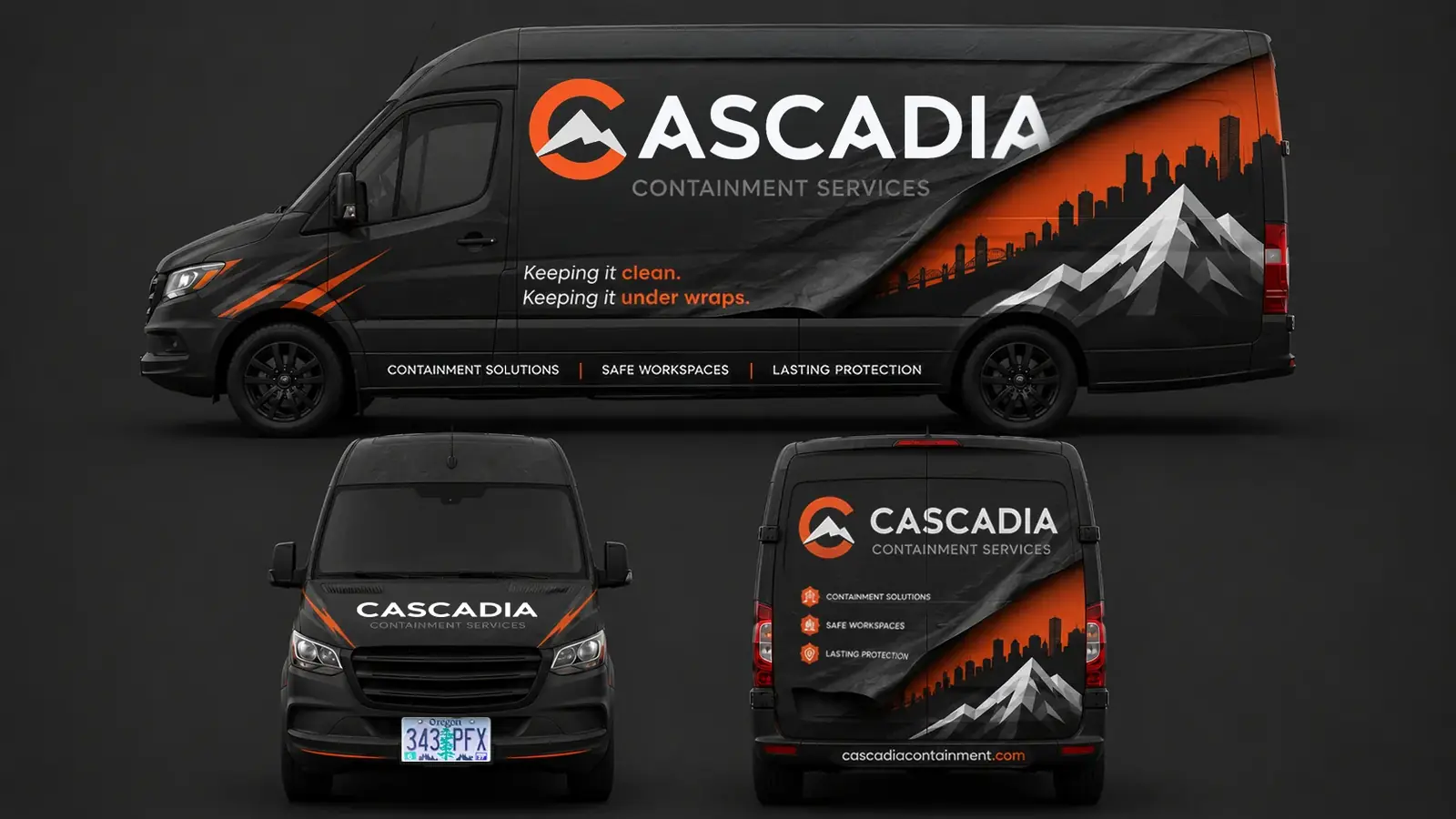 Cascadia vehicle wrap mockup